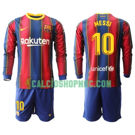 FC Barcellona Lionel Messi 10 Bambino Maglia Prima 2020/2021 Manica Lunga (+ Pantaloncini)